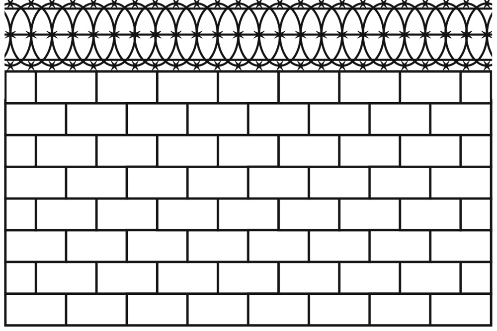 wall with barbed wire