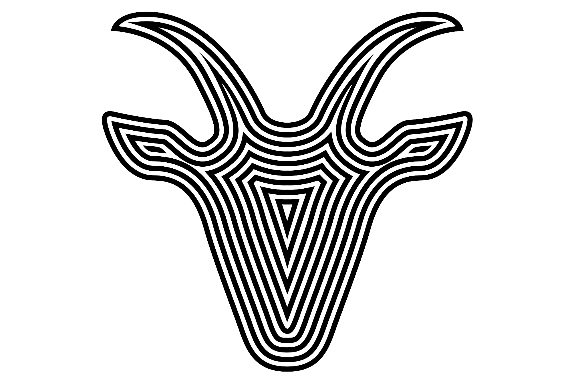 a radiating mountain goat