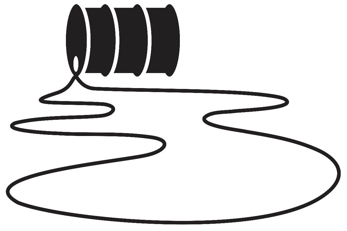 an oil can spilling