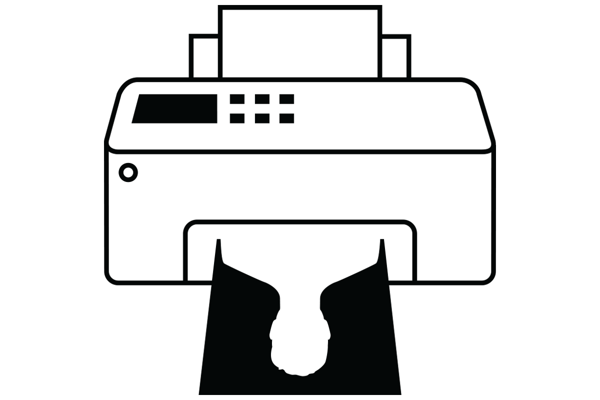 an image of a printer printing the idea of a man